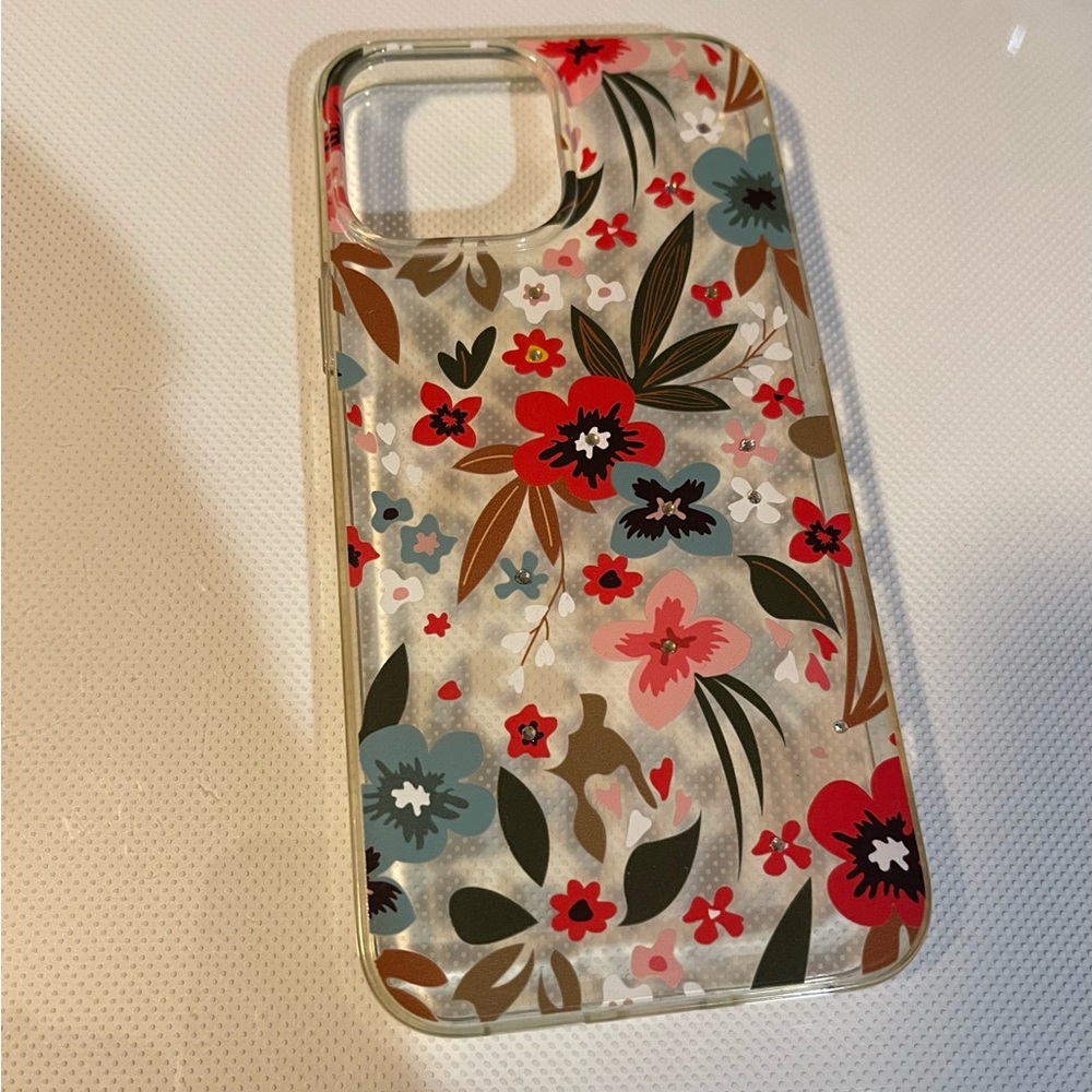 Clear with red, blue and pink floral case for iPhone 12 Pro Max